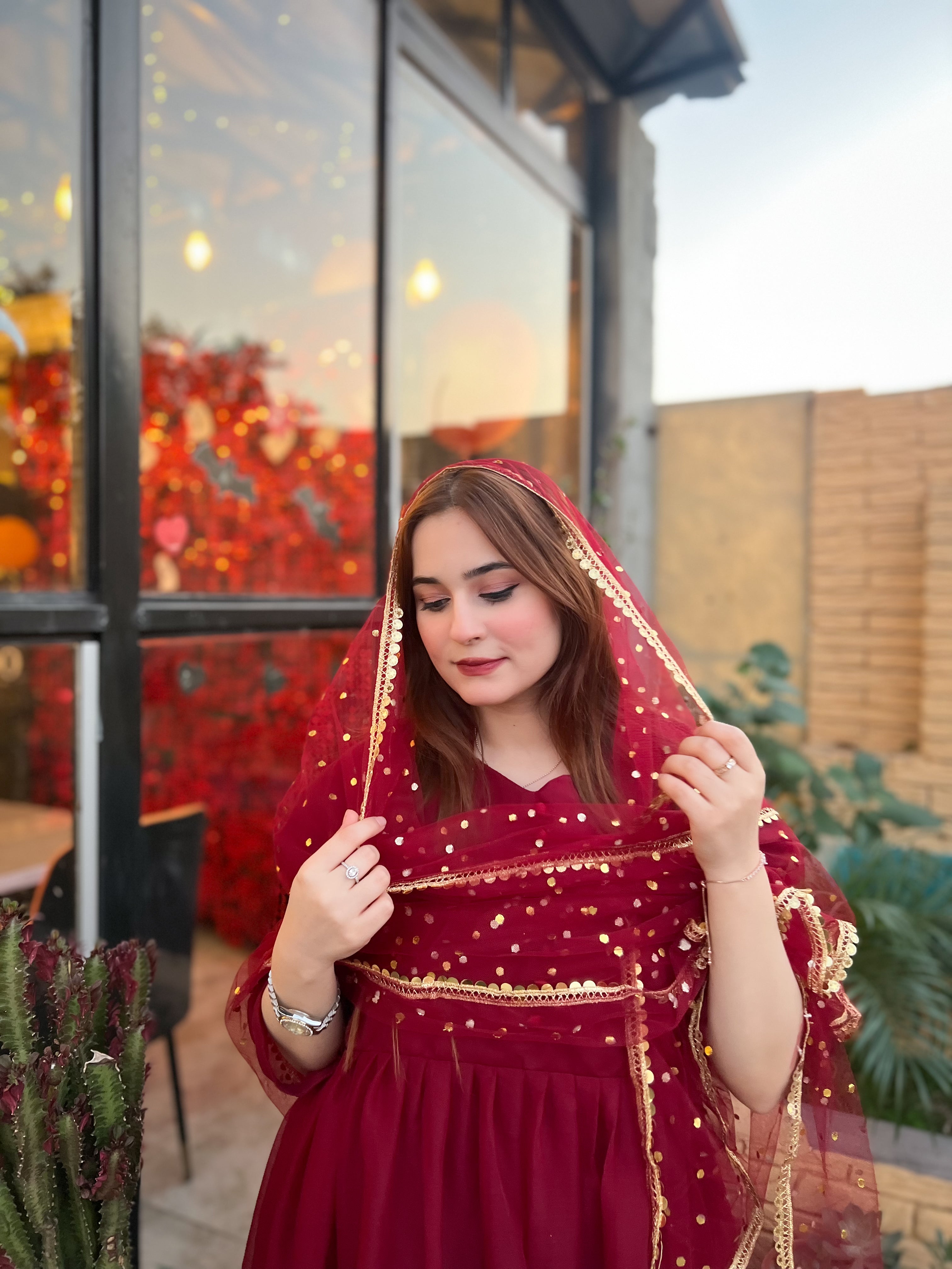 G U L A B  3pc Maxi (Maroon)