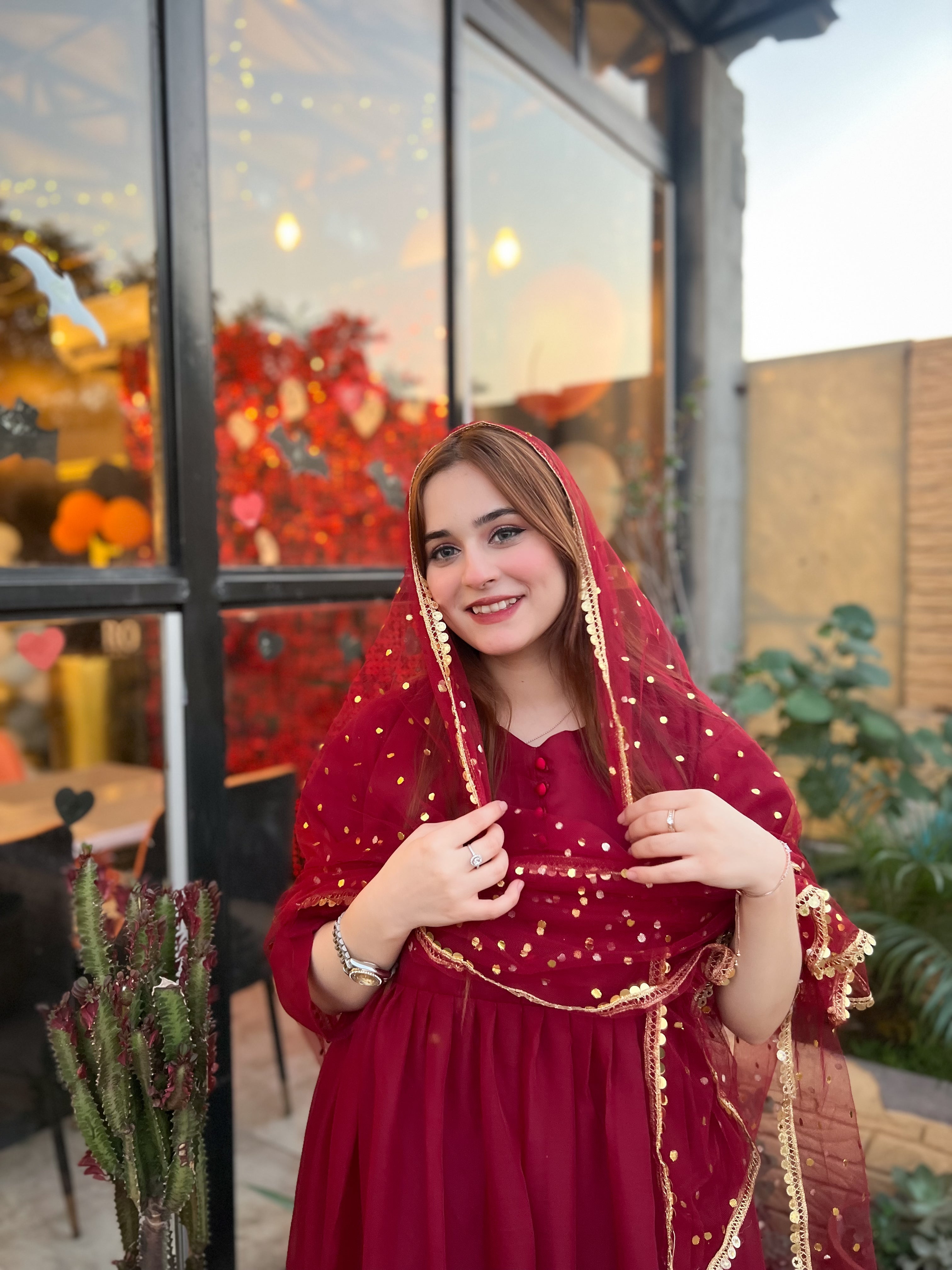 G U L A B  3pc Maxi (Maroon)