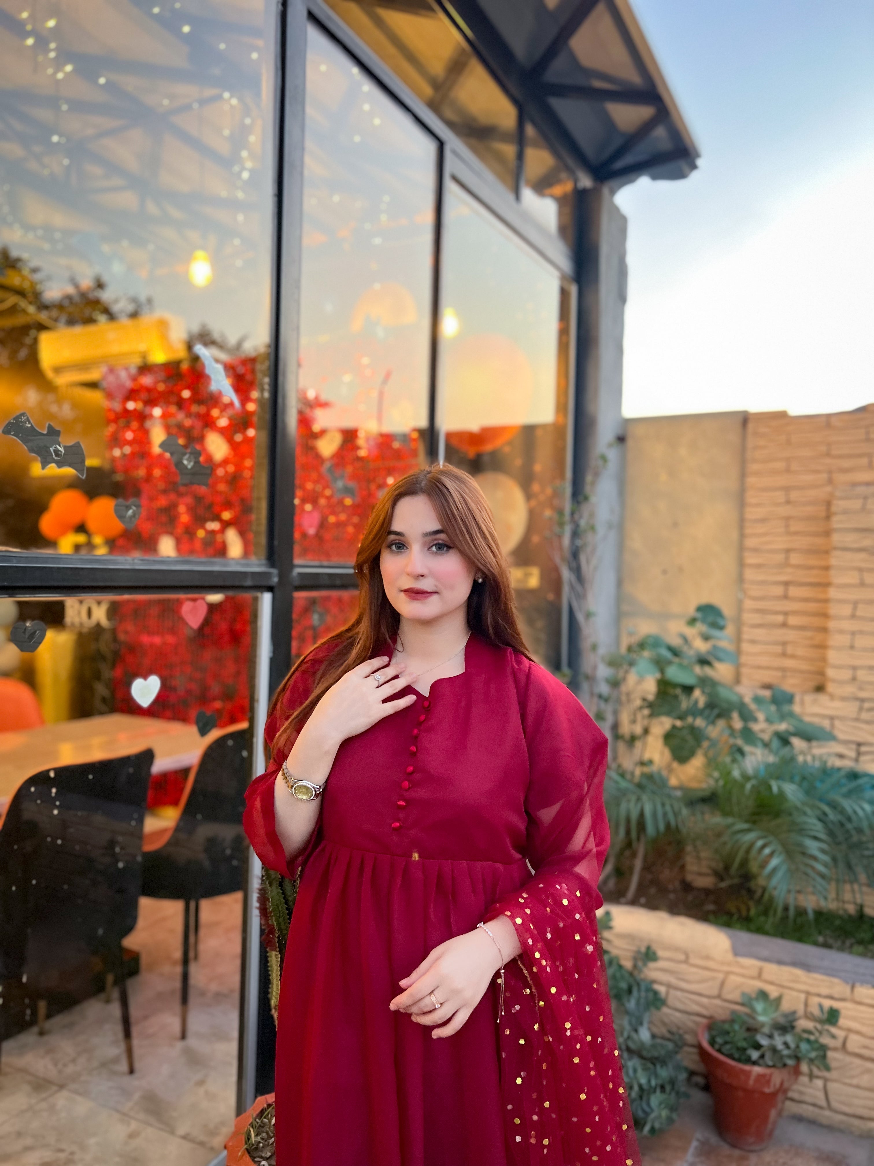 G U L A B  3pc Maxi (Maroon)