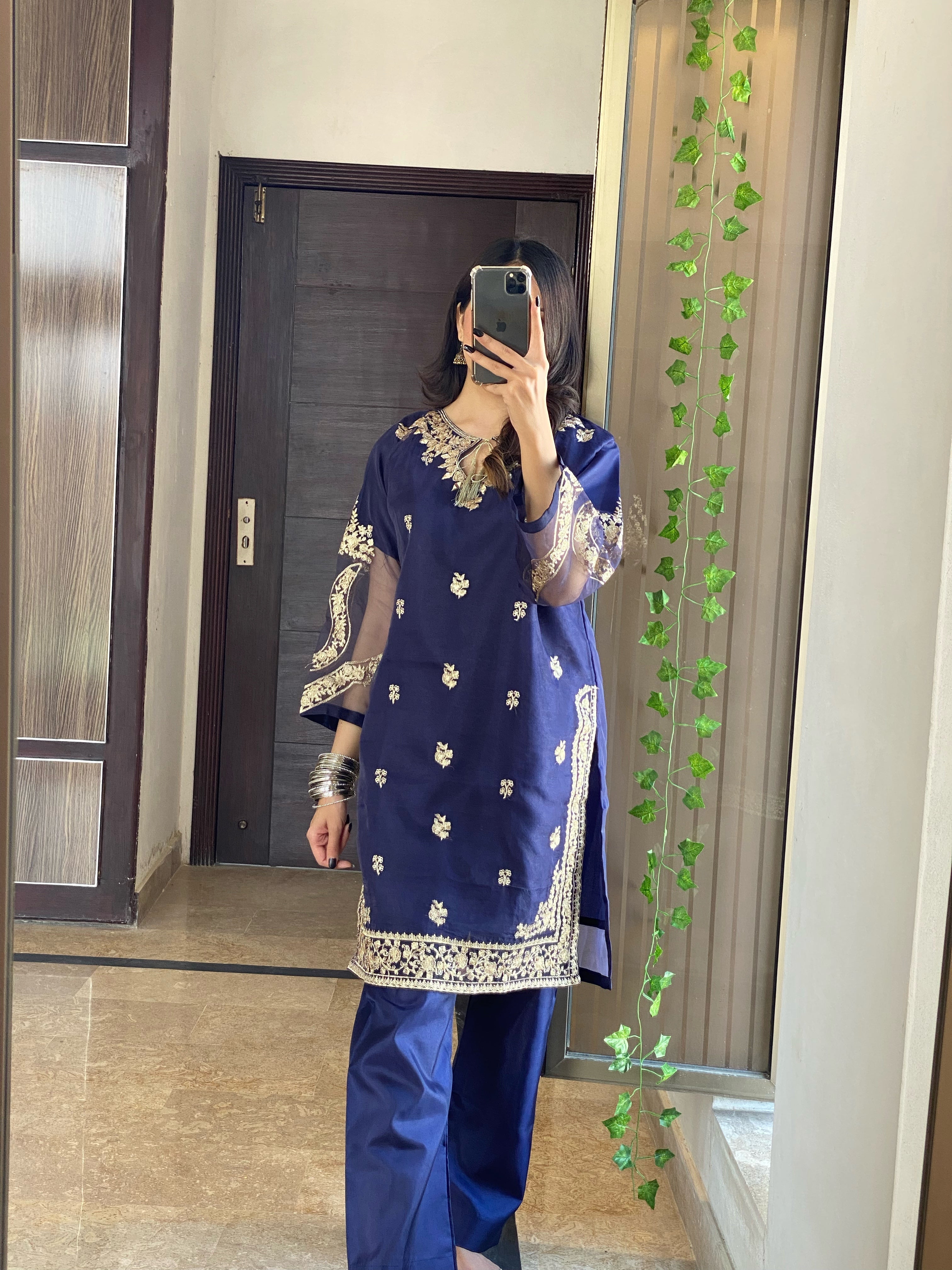 AGHA NOOR 3 PC (NAVYBLUE)