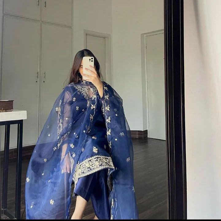 AGHA NOOR 3 PC (NAVYBLUE)