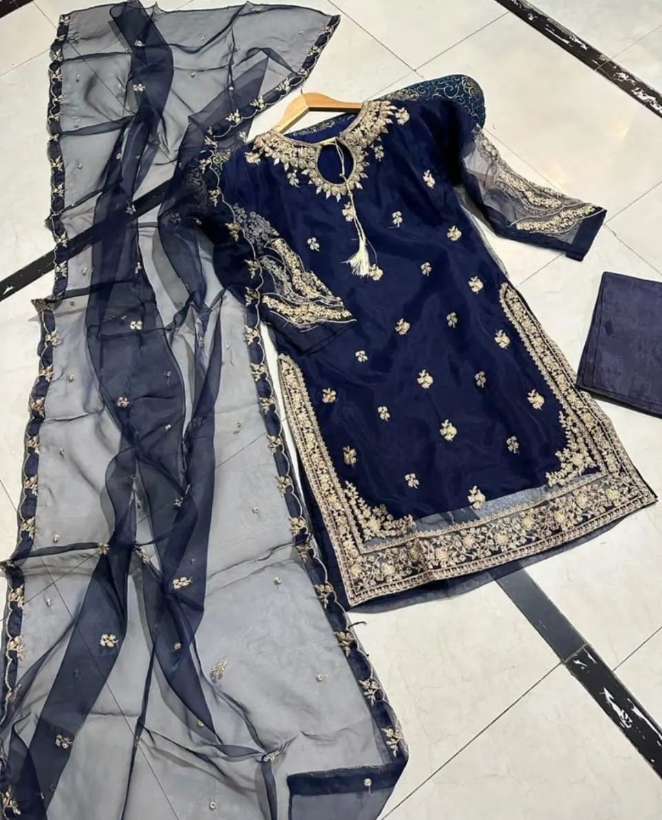 AGHA NOOR 3 PC (NAVYBLUE)