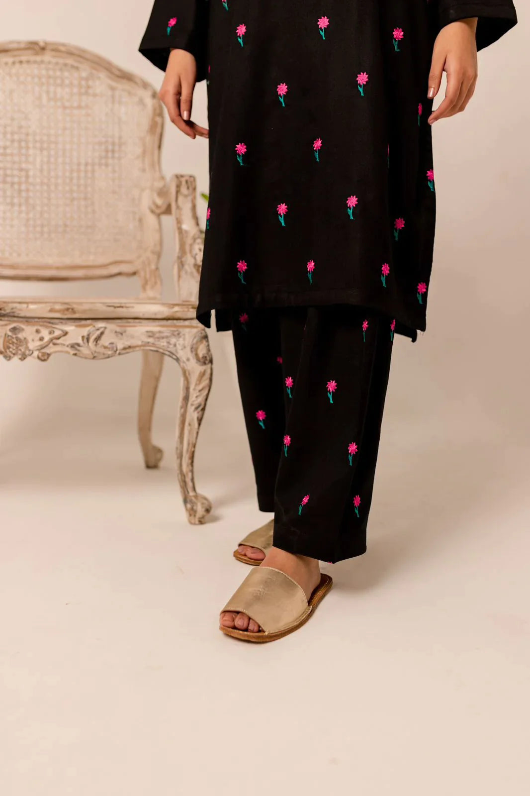 2PC Winters Embroidered Dress