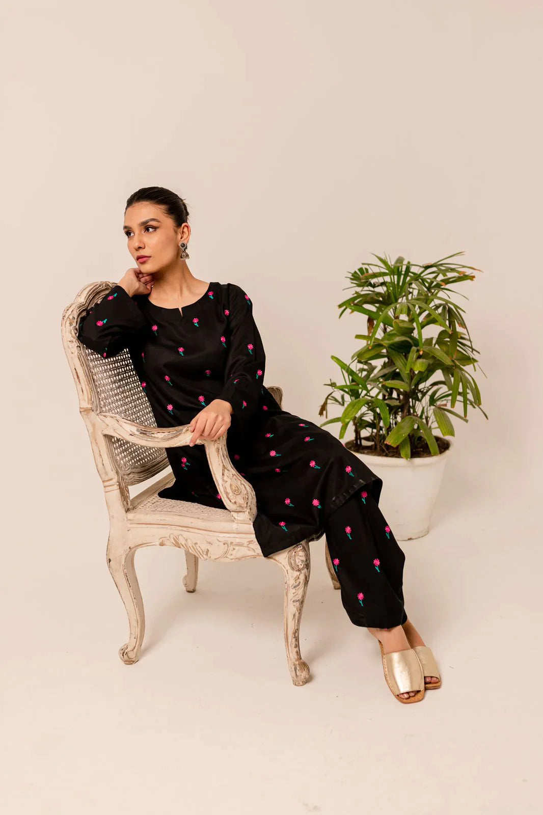 2PC Winters Embroidered Dress