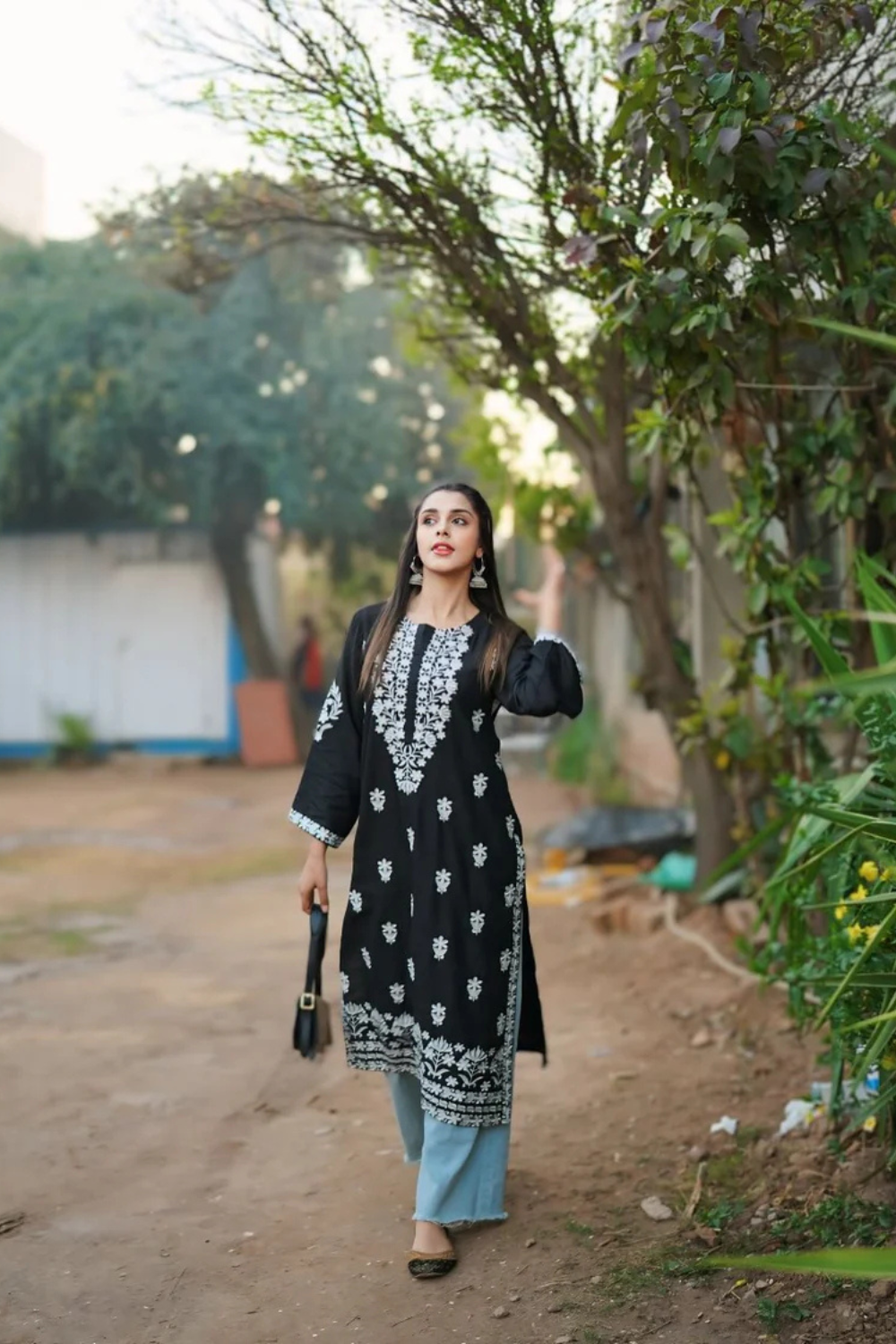 Indian Chickenkari Long Kurti