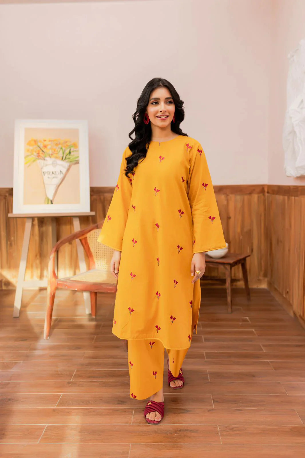 2PC Winters Embroidered Dress