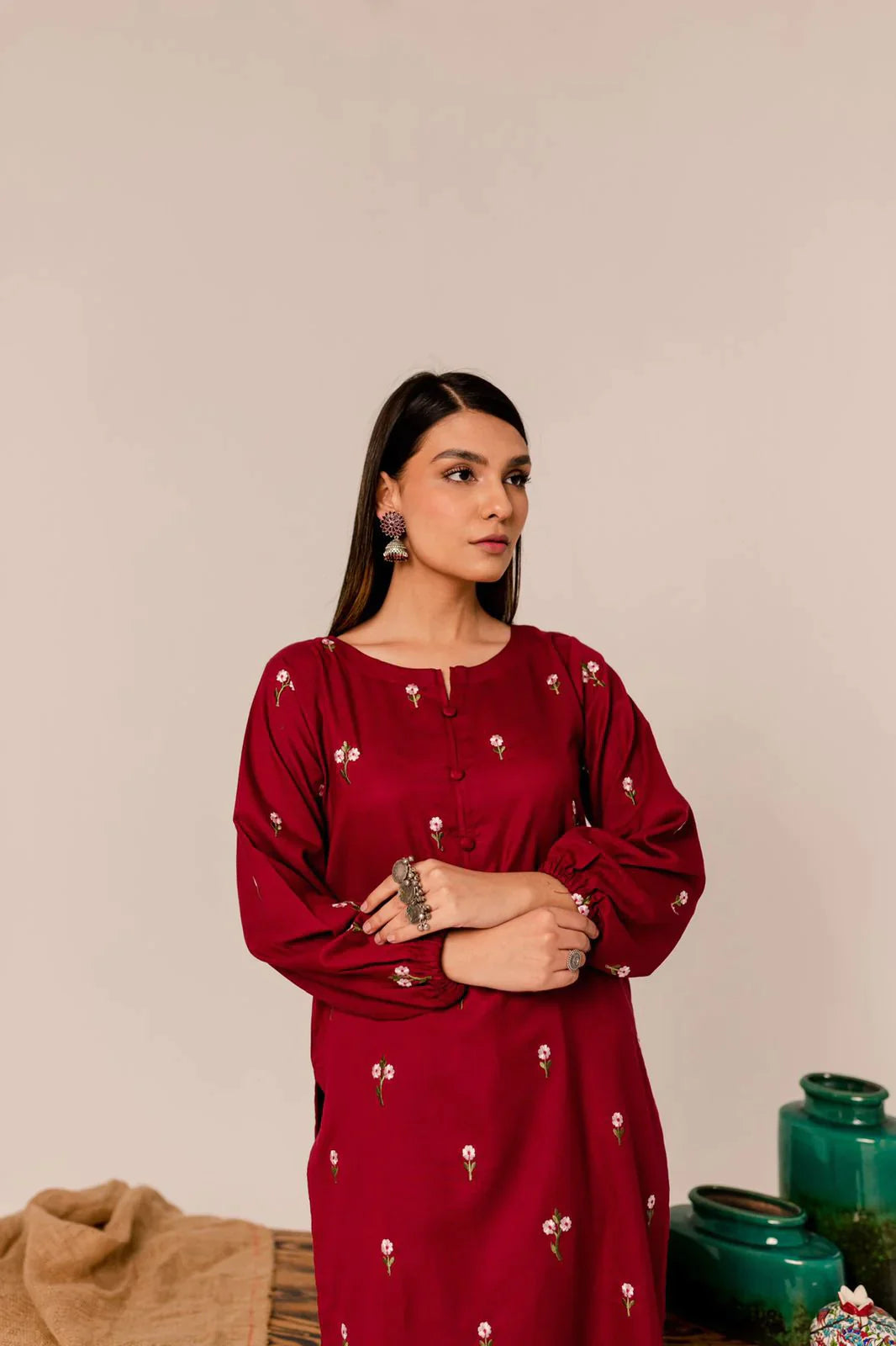 2PC Winters Embroidered Dress