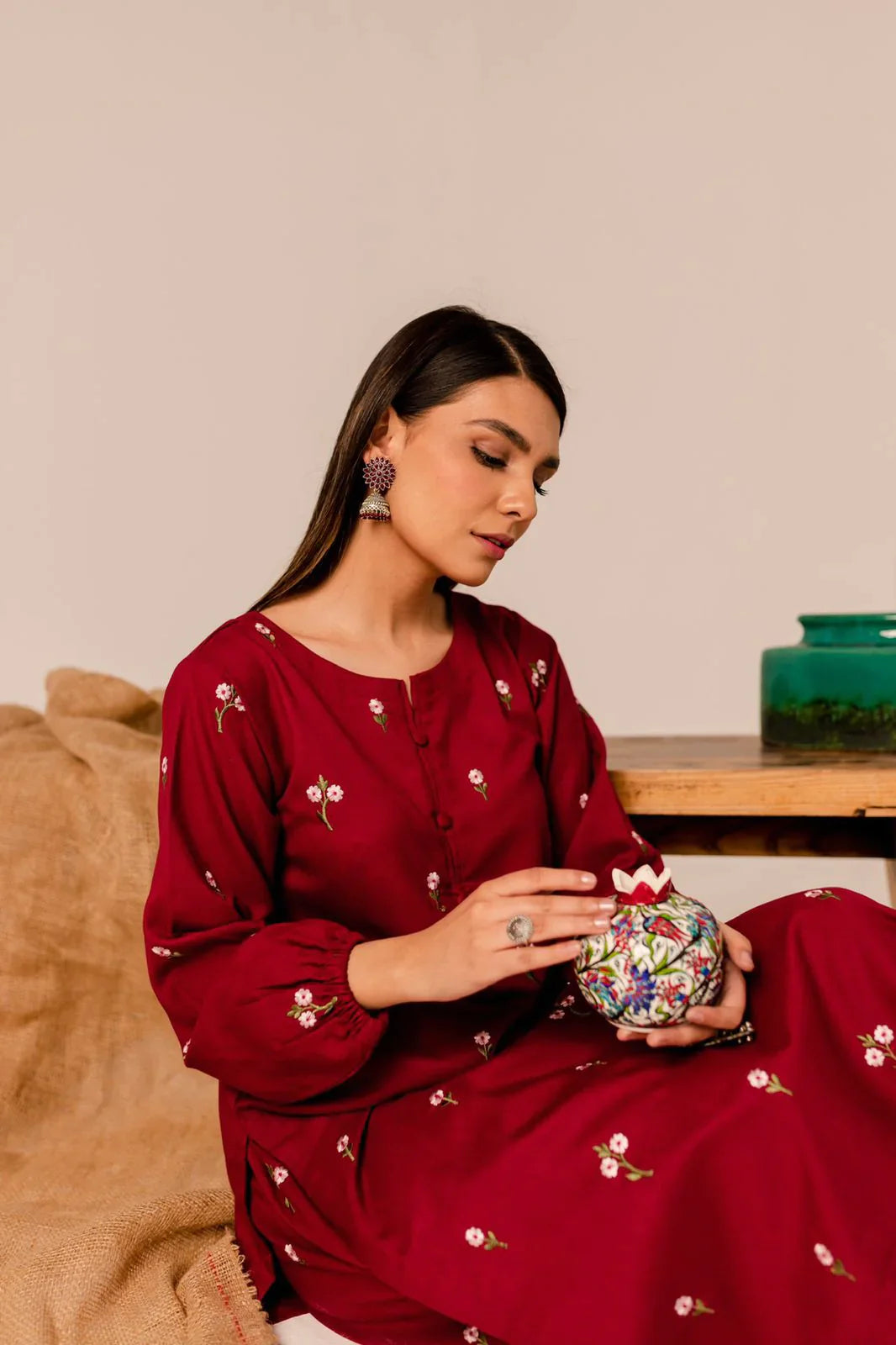 2PC Winters Embroidered Dress